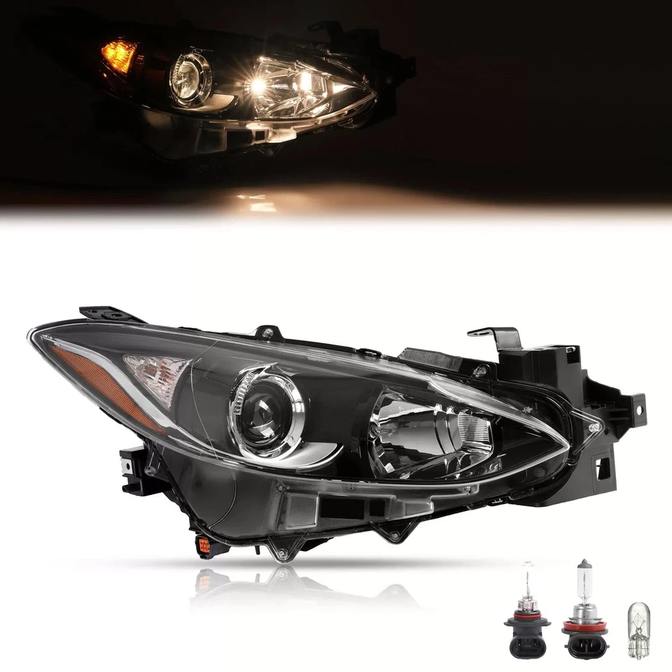 Faro proyector negro con bombillas lado pasajero derecho para Mazda 3 2014-2016 Foto 1 de 4