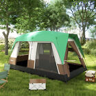 Namiot kempingowy dla 7-8 osób z wodoodpornymi panelami przeciwdeszczowymi 3000 mm i ekranowymi, zielony