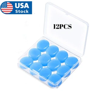 12PCS Reusable Silicone Ear Plugs For Sleeping Study Noise Cancelling Earplugs - Picture 1 of 8