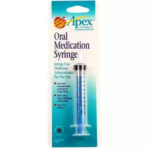 Apex Healthcare Oral Medication Syringe Filler Tube 2 Tsp Capacity 1Ct 3 Pack - Picture 1 of 6