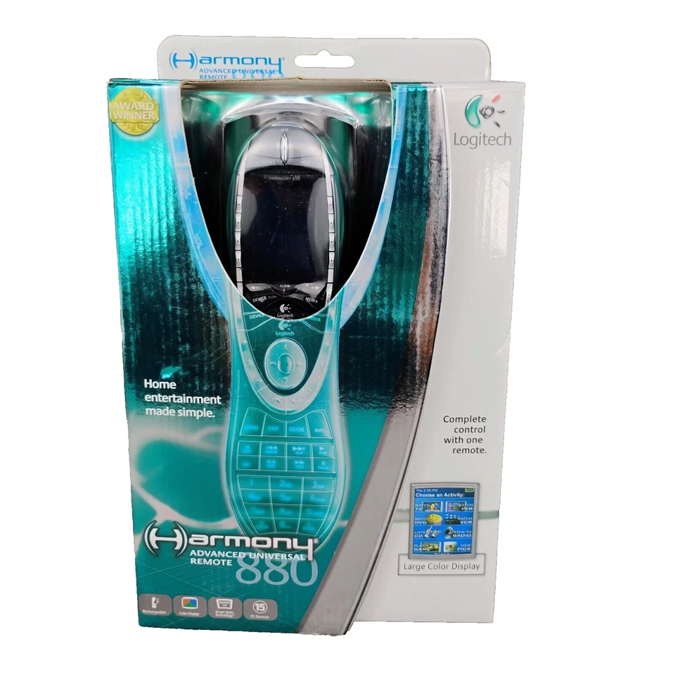 Logitech Harmony 880 Advanced Universal Remote Control Dock Power 915-000065 - Image 1 of 4