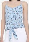 Harry Potter Deathly Hallows Floral Tie Front Button Up Tank Top Size Medium