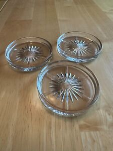 Set of 3 Perfect Heisey Revere Clear Coasters 3.25 Inches