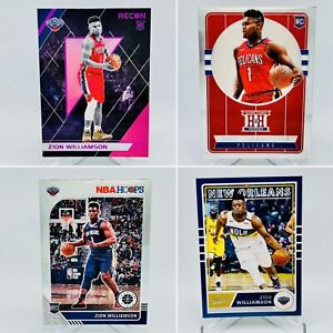 Zion Williamson Rookie (x4) 2019-20 Panini Chronicles and NBA Hoops / Pelicans