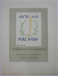 Pablo Picasso Hommage Machado 1959 Orig Lithografie Maitres de l'Ecole 1959 - Bild 1 von 2
