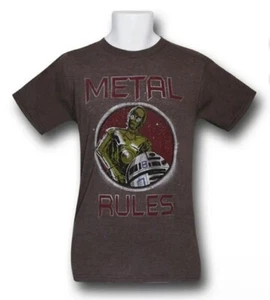 UNWORN NWT Star Wars Lucasfilm C-3P0 R2-D2 Droids Metal Rules Shirt Small - Picture 1 of 3