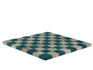 Blue Leatherette Borderless Chess Board 14 Inch - Picture 1 of 2