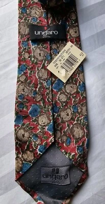 NWT Ungaro 100% Silk Necktie Tie Multicolor Abstract Italy - Image 1 of 4