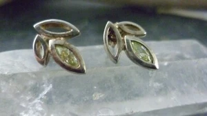 Pendientes Flores Champagne Color Piedra Plata de Ley 925 - Imagen 1 de 3