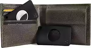 2 STCK. KOFAIR Geldbörse Etui Halter für AirTag Kreditkarte Größe SCHWARZ Schlüsselanhänger Loch - Bild 1 von 10
