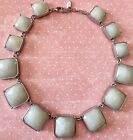 Ann Taylor Chunky Square Link Light Green Resin Statement 19? Necklace