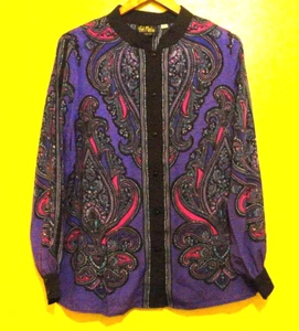 BOB MACKIE MANDAR IN COLLAR PAISLEY PRINT BUTTON DOWN FRONT PAISLEY LG🌺 - Picture 1 of 5