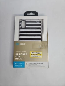Speck Apple iPhone X/XS Presidio Inked Case - Striped Gold Speckled/Marble Gray - Picture 1 of 4