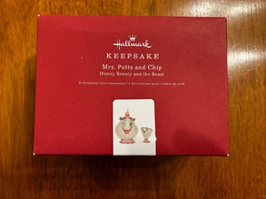 Hallmark Keepsake Ornament 2019 MRS. POTTS & CHIP Porcelain Set 2 Beauty & Beast - Picture 1 of 3