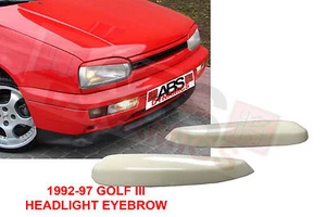 1992 1997 VolksWagon MK3 Golf 3 Headlight Eyebrow Cover White Unpainted Plastic - Picture 1 of 1