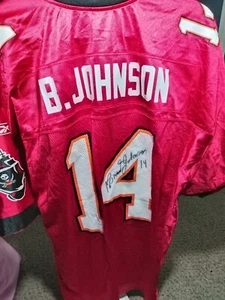Brad Johnson #14 Autographed Tampa Buccaneers NFL jersey size: L ( Final Price!) - Picture 1 of 12