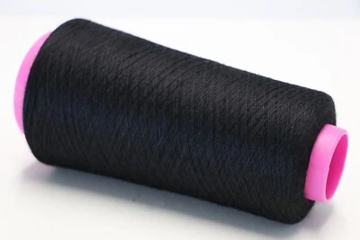 P12 (120€/kg) 100g SUPERSOFT MERINO / SEIDE / KASCHMIR SCHWARZ (60/2) Zwirn Wool - Bild 1 von 4