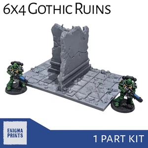 6x4 Gothic Ruins (Open Windows) - 28mm 3D Printed Terrain Tabletop Wargaming - Picture 1 of 8