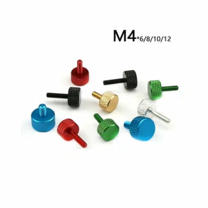M4 Aluminium knurled thumb screw Colourful Flat Head Hand Grip Knob Bolt PC Case - Picture 1 of 4
