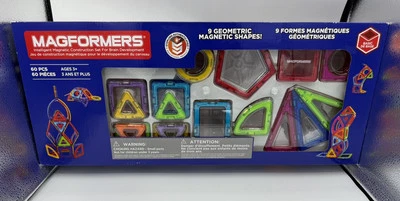 MAGFORMERS 60-Piece Construction Set 9 Geometric Magnetic Shapes Ages 3+ - Image 1 of 4
