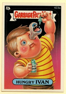 1987 Topps Garbage Pail Kids HUNGRY IVAN Series 11 sticker #423a VG - Image 1 of 2