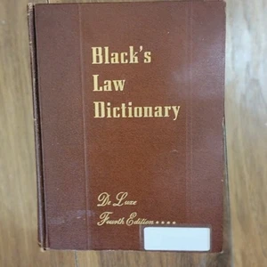 Black's law Dictionary De Luxe Fourth Edition - 1951 Hardcover - Picture 1 of 3