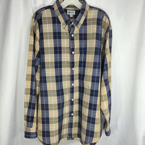 Haggar Clothing neu ohne Etikett blau hellbraun kariert Button-Down Langarm Hemd Größe XXLarge - Bild 1 von 10