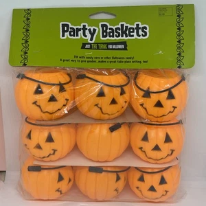 Vintage Mini Candy Bucket Halloween Jack O Lantern Pumpkin Container Holders - Picture 1 of 5