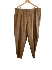 Cato Damen Hose braun Kunstleder Schlupfhose Größe 22/24 W Taschen - Bild 1 von 14