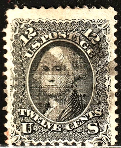 #90 US 12 CENT BLACK WASHINGTON-USED-N/G-W/GRILL-FINE-VF - Picture 1 of 1