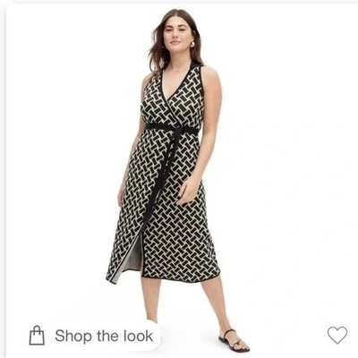 Vestido Diane Von Furstenberg Sin Mangas Vintage Tejido Neutro Elegante Midi Envolvente XL Foto 1 de 4