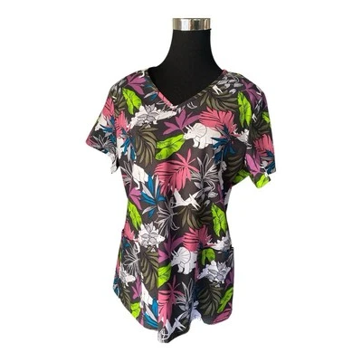 Scrubstar Top Large Women's Scrub Dinosaur NWT Nurse Dog Groomer Museum worker - Image 1 of 4