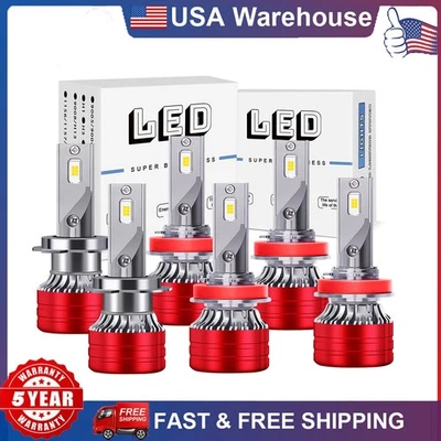 For 2009-2014 Hyundai Genesis 6X 6000K LED Headlight +Fog Light Bulbs Kit White - Image 1 of 4