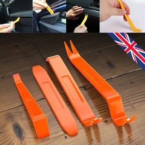 Car Trim Removal Tools 4Pcs Kit Plastic Pry Panel Door Dash Interior Clip Set Uk - Picture 1 of 5