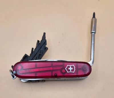 Victorinox CYBERTOOL 34 Swiss Army Knife Translucent Ruby Red - Good Condition - Image 1 of 4