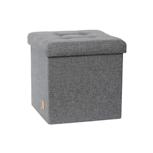 LOVE IT STORE IT Sitzhocker grau 38x38 cm mit Stauraum, Leinen, robust, klappbar - Bild 1 von 7