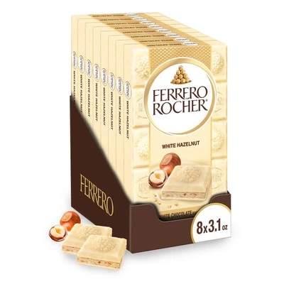 Barritas de Chocolate Ferrero Rocher Premium, Paquete de 8, Chocolate Blanco Avellana Foto 1 de 4