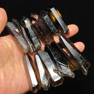 133 g RARO Natural Negro Tíbet Himalaya citrino Lemuriano Punta de Cristal P526 - Imagen 1 de 5