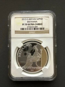 2013 Great Britain £2 Silver Britannia PF70 Ultra Cameo NGC 1 oz Coin - Picture 1 of 2