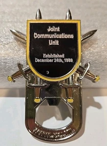 USN JCU JOINT COMMUNICATIONS UNIT BOTTLE OPENER CHALLENGE COIN - Picture 1 of 7