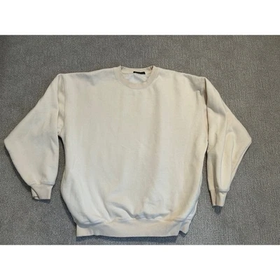 Sudadera para mujer Brandy Melville mezcla de algodón crema cuello redondo gran tamaño OS Foto 1 de 4