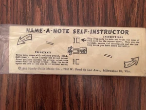 1963 NAME -A-NOTE SELF INSTRUCTOR 1963 HANDY-FOLIO MUSIC - Imagen 1 de 1
