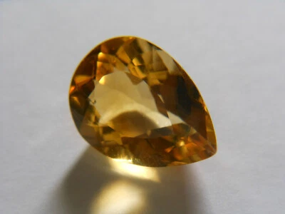 Citrino Pera Grande Corte Alto Flash 7,34 cts, EE. UU. 20 Años Vendedor, Alemán Foto 1 de 4