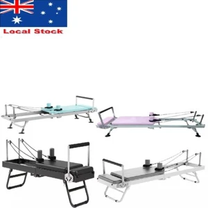Foldable Pilates Reformer Fitness Studio Quality Yoga Exercise Home Gym Workout - Picture 1 of 18
