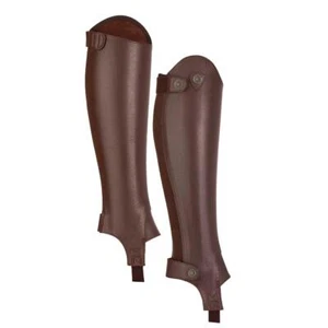 Shires Moretta Adults Leather Gaiters - Chestnut - Picture 1 of 4
