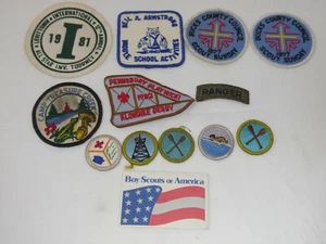 LOT OF 12 VINTAGE 1970'S-80'S BSA BOY SCOUTS PATCHES & CERTIFICATE - Picture 1 of 5