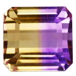 5.49 Ct Octagan 9.8 x 9.2 MM 100% Natural Purple & Gold Yellow Bolivia Ametrine - Picture 1 of 4