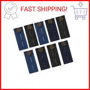 TOODOO 9 Pieces Waist Extender with Metal Button for Pants, Jeans, Trousers and - Picture 1 of 2