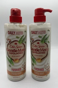 LOT OF 2- OLD SPICE GENTLE MANS EXFOLIATING BODY WASH SANDAL WOOD AND ALOE VERA - Picture 1 of 3