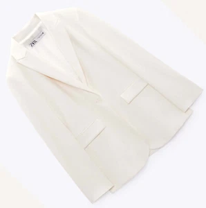 ZARA NEW WOMAN MINIMALIST STRAIGHT-FIT BLAZER LIMITED JACKETECRU XS-XXL 8389/707 - Picture 1 of 7